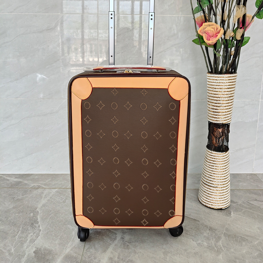 Valise en cuir véritable Valise de créateur Bagage de luxe avec roulettes Boîtes aux lettres Boîtier de chariot Sac de voyage de mode Grande capa