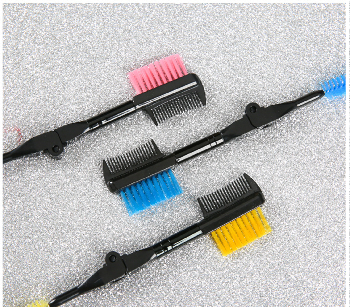 3pcs/set Durable Double-Tip Eyebrow Combs with Eyelash Brushes for Precision Beauty Care-image-1099646347