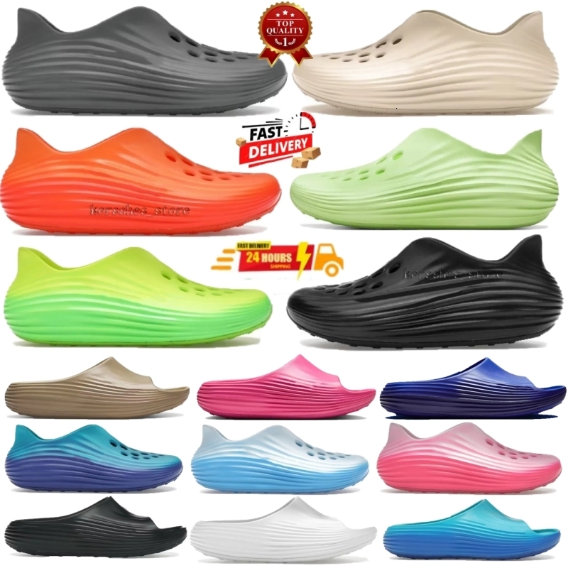 Designer slippers ReactX Rejuven8 slides black white Dusty Barely Volt Guava ice Green Strike Safety Orange womens foam sandals summer slides slider