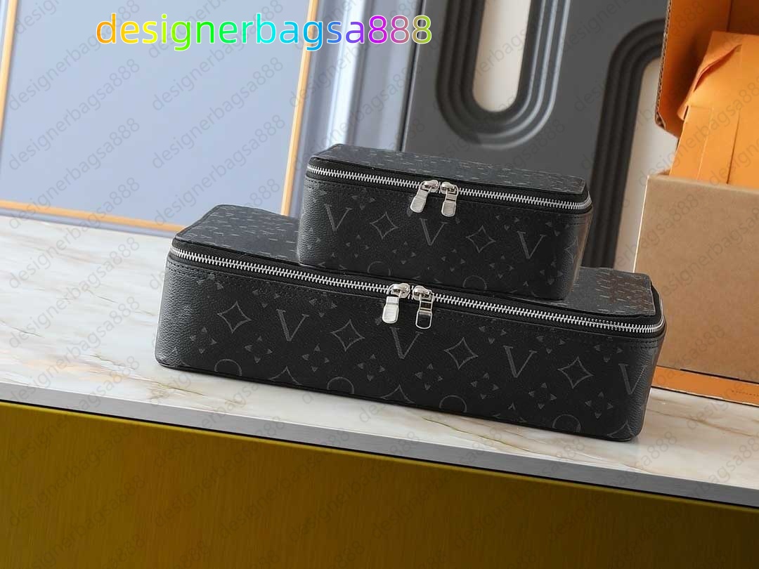 2026 Designer Makeup Bag Men Women Fashion Luxury Leather Brown flower Makeup Box Jewelry Box Storage box Toiletry bag Suitable for daily and travel