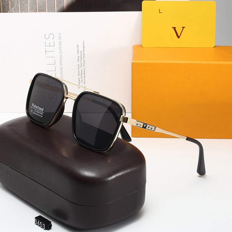 Mens Designer Sunglasses Outdoor Shades women fashion Metal Oval luxury Half Frame Sunshade mirror polarized UV400 protection Glasses With box