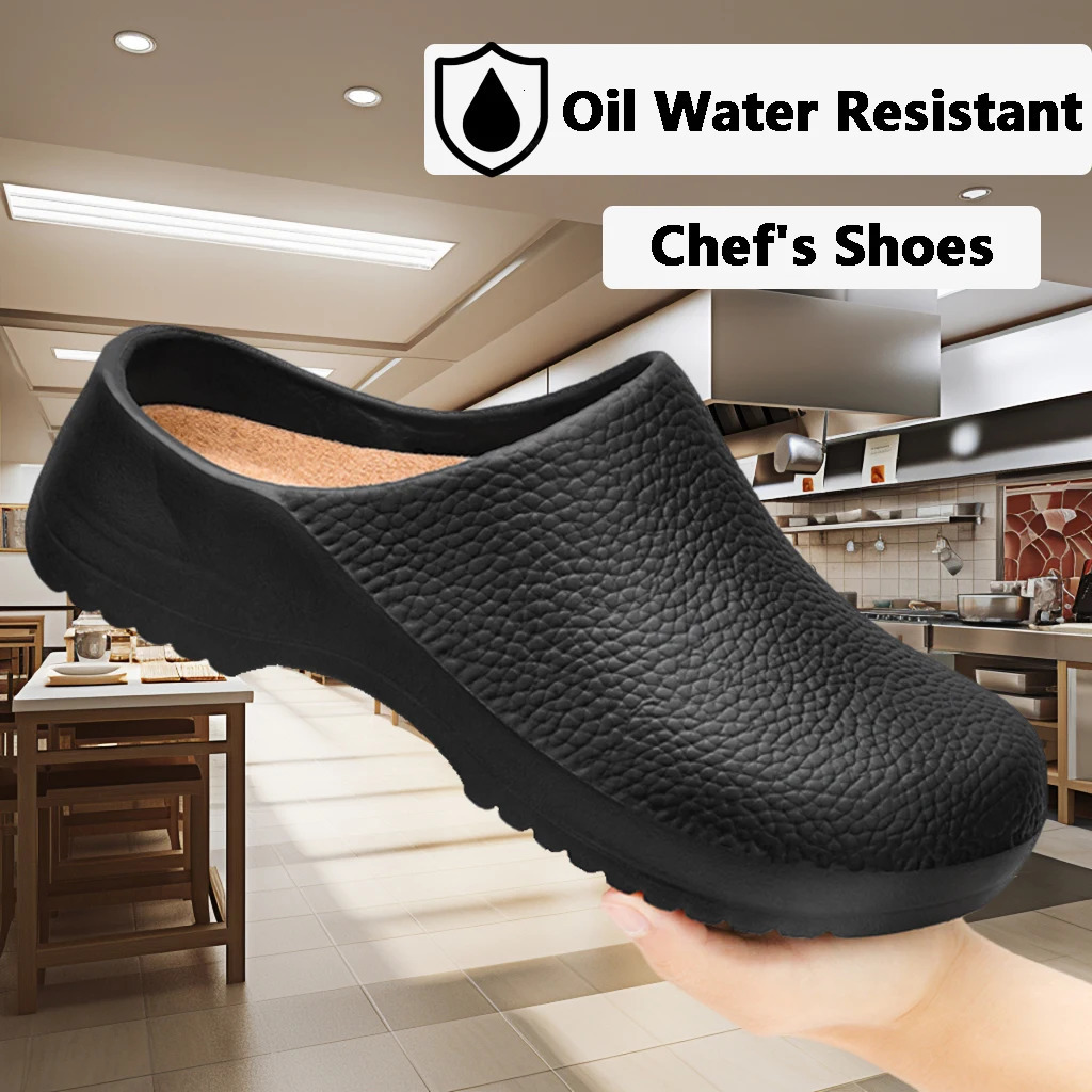 el Kitchen Nonslip Oilresistant Chefs Shoes Casual Flat Work Safe Mens Summer Breathable Comfortable Plus Size 47 260330