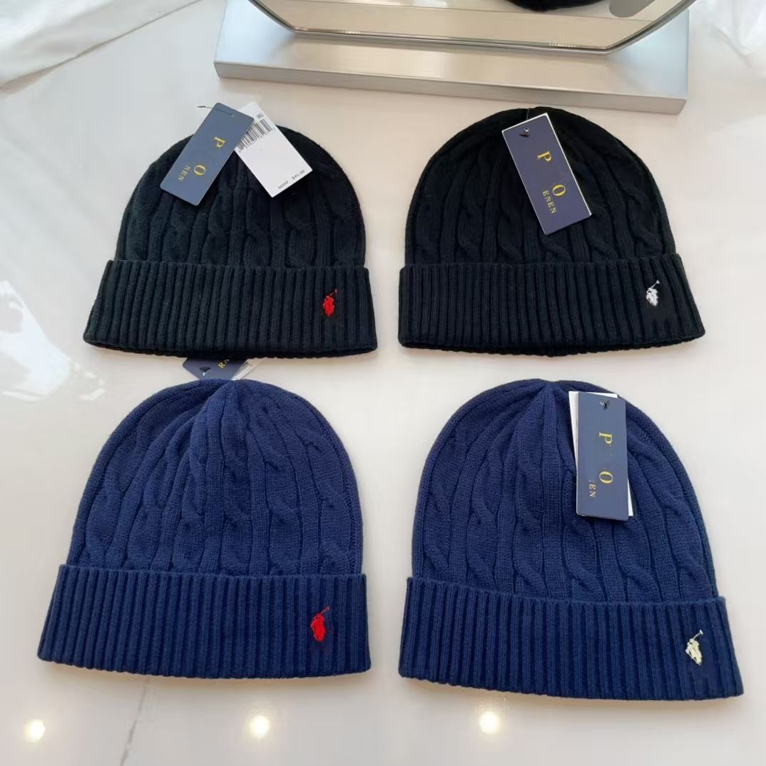 Luxury Embroidery Beanie Hat Classic Polo Style Premium Quality Winter Warm Bonnet Fashion Golf Leisure Sports Knit Cap For Men Women Daily Outdoor