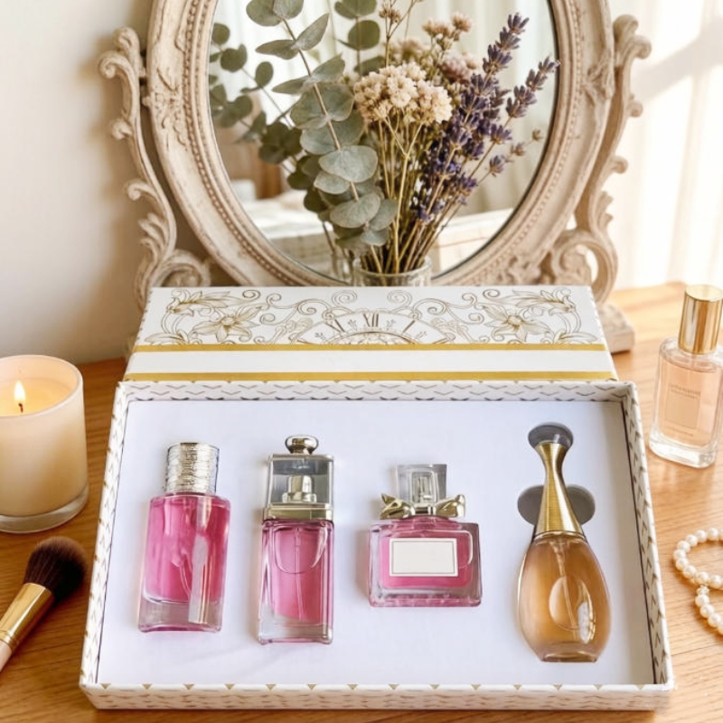 Luxury Wholesale Men Women Lady maquillaje 30Ml 4Pcs Set With Suit Box Gift Kit Fragrance Parfum For Ladies Perfume Lasting Smell Cologne Fragrance
