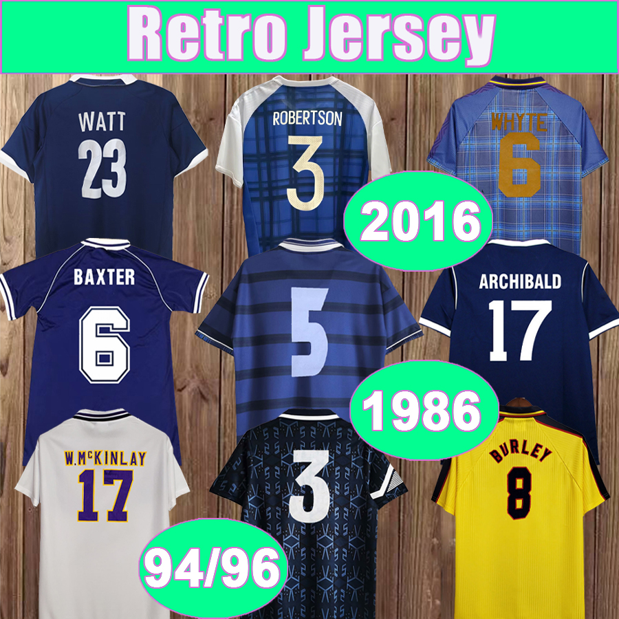 96 98 Scotland Retro Mens Soccer Jerseys National Team BAXTER ARCHIBALD MCCOIST W.MCKINLAY WATTS BURLEY 2002 Home Away Vintage Football Shirts