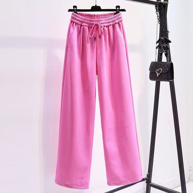 024 Pantalon sport décontracté pour femme avec poignets élastiqués, adapté pour le printemps et l'automne.