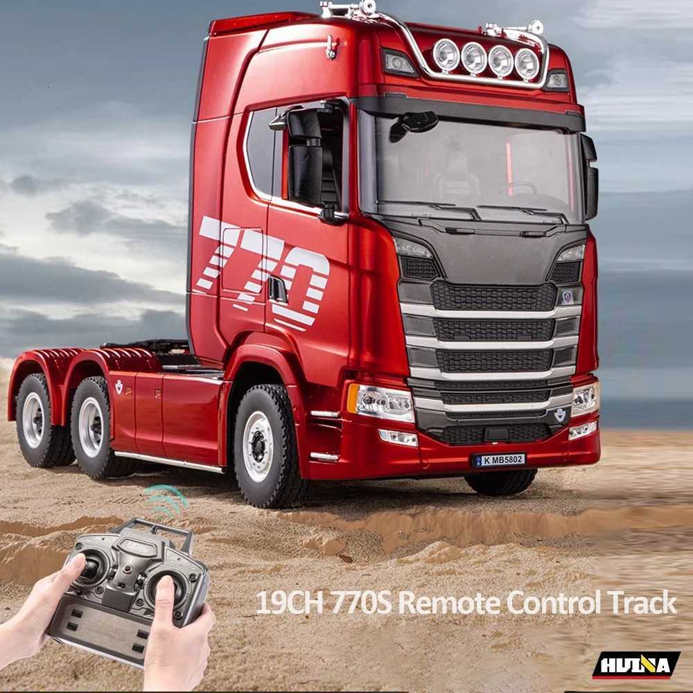 HUINA 1/18 19CH RC Truck 1501 770S Alloy Tractor 24G Remote Control Engineering Trailer Truck with Light and Sound Toys J260530-image-1099790954