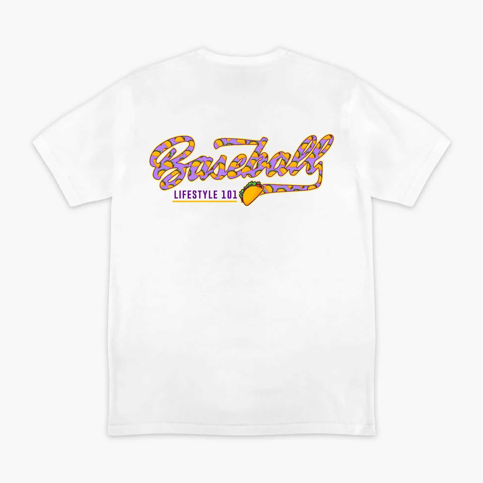 Taco Launches T-shirt - White - Baseball Lifestyle 101 Summer Mens Womens Sports Fashion Cotton T-shirt Parent-child Outfit J250328