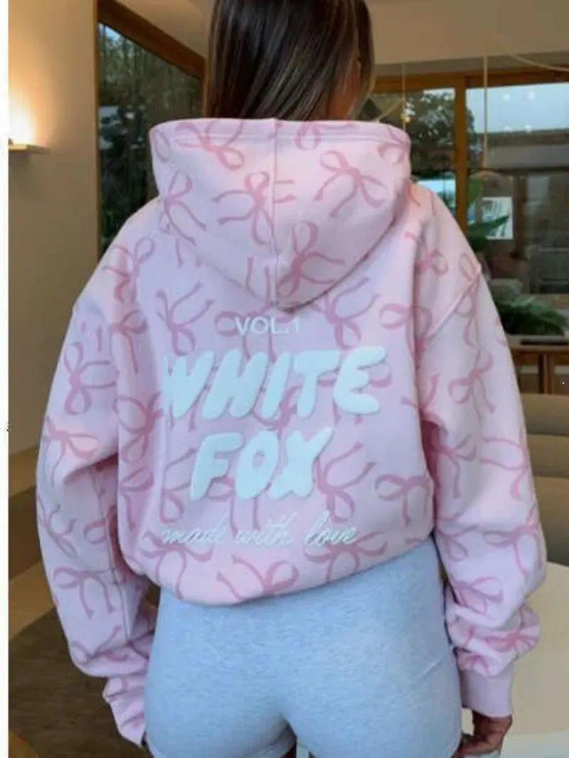 White Foxhoodie Women Tracksuit Designer Hoody Sweatshirt Womens Sweater Pants Sweatpants 3D Letter Printed Long Sleeve Streetwear