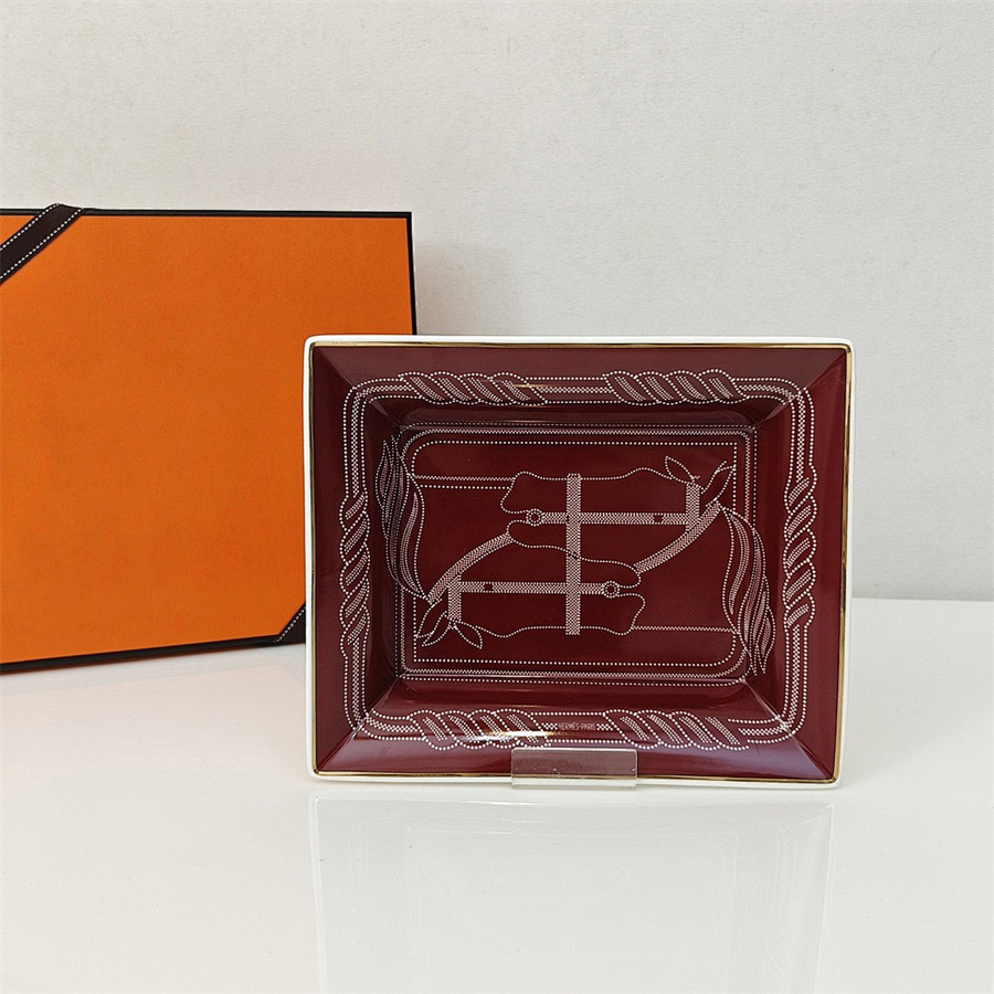 Boîte à bijoux de créateur Accueil Plateau à bijoux Cendrier pour hommes Plaque de rangement de luxe Boîtes en céramique Motif imprimé Étuis à bi