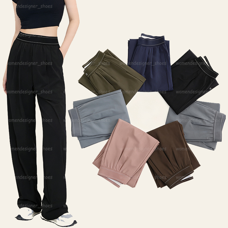 Women Yoga High Waist Wide Leg Pants Quick Dry Casual Trousers Elastic Loose Fit Breathable Summer Pants Yogawomen Workout Clothes Outfit Sweatpa-image-959072420