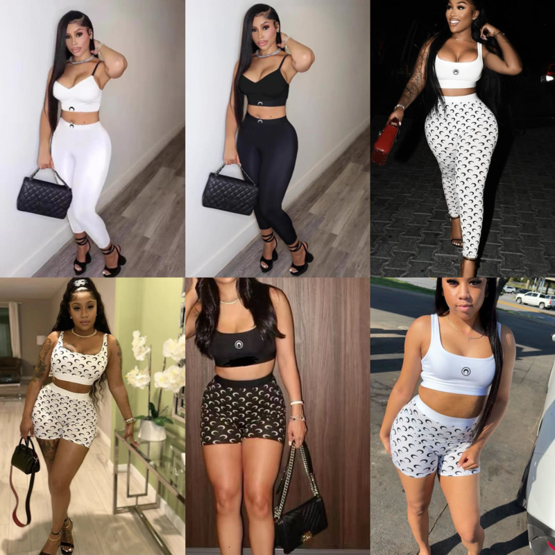 Printemps et été nouvelles femmes sexy concepteur survêtements minceur deux pièces gilet shorts ensemble à la mode imprimer tenues
