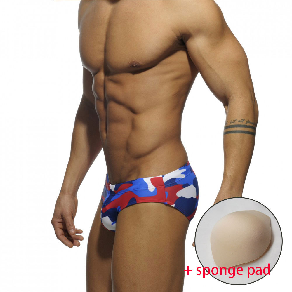 Flared sexy bandeau cup swimming pants for men - Export style trunks with elasticated waist and smooth stretchy fabric - Ideal for hot springs use W