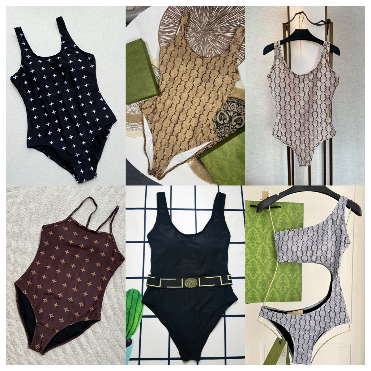 Ladies One-Piece Swimwear Designer Letter Prints Backless Beach Swimsuit Slim Fit Sexy Stretchy Bathing Suit-image-1099711665