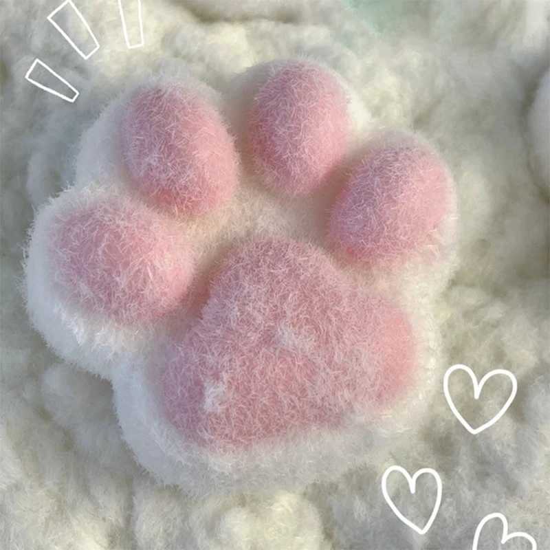 Handmade Flocking Cats Paw Stress Relief Squishy Toy Mochi Slow Rebound New Fidget Toy Birthday Party Gift H260330-image-1099689485