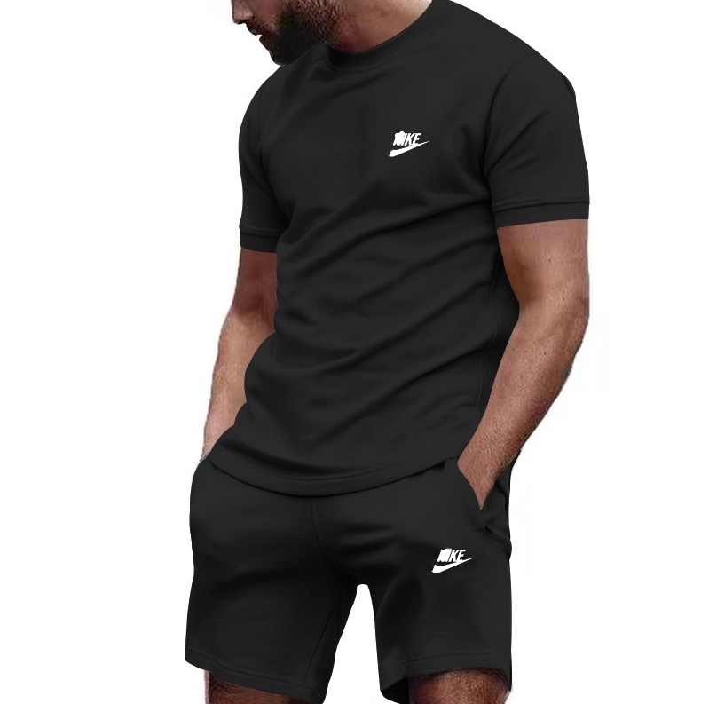 Hot sale Mens Tracksuits Summer Products Multicolor Breathable Sports Top Jogging Shorts Twopiece Casual Sportswear Set Asian Size
