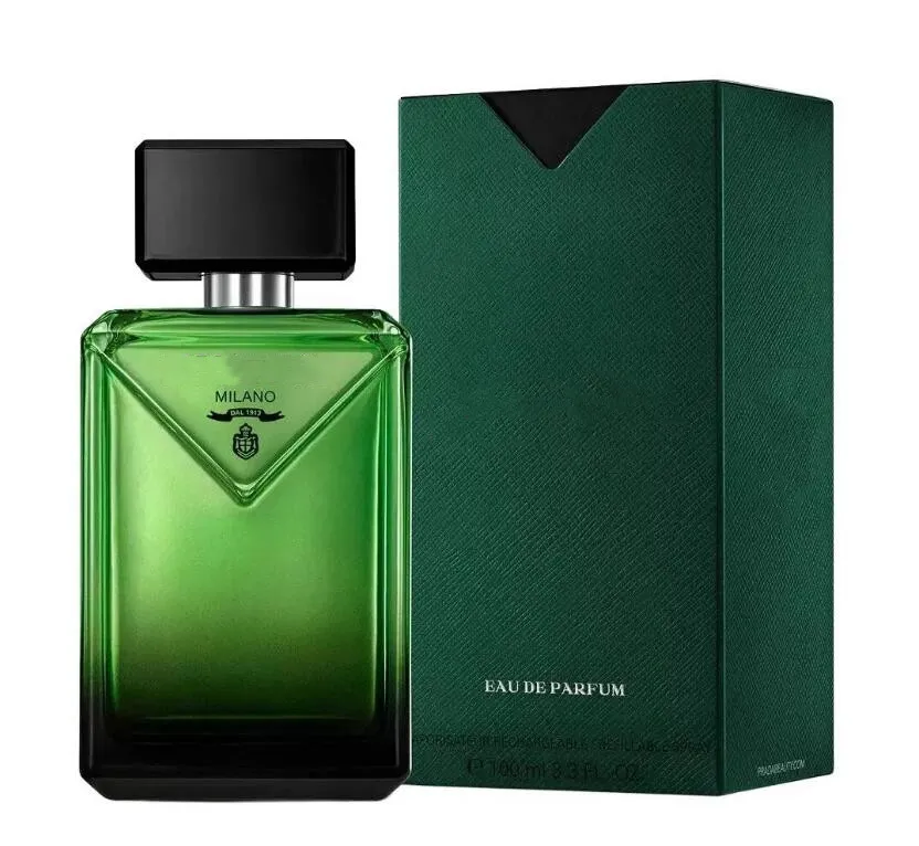 Men Fragrance 100ml 3.3oz Man Perfume Green Bottle Long Lasting Designer Brand EDP Male Cologne Spray High Quality Fast Delivery Eau De Parfum-image-1081117470
