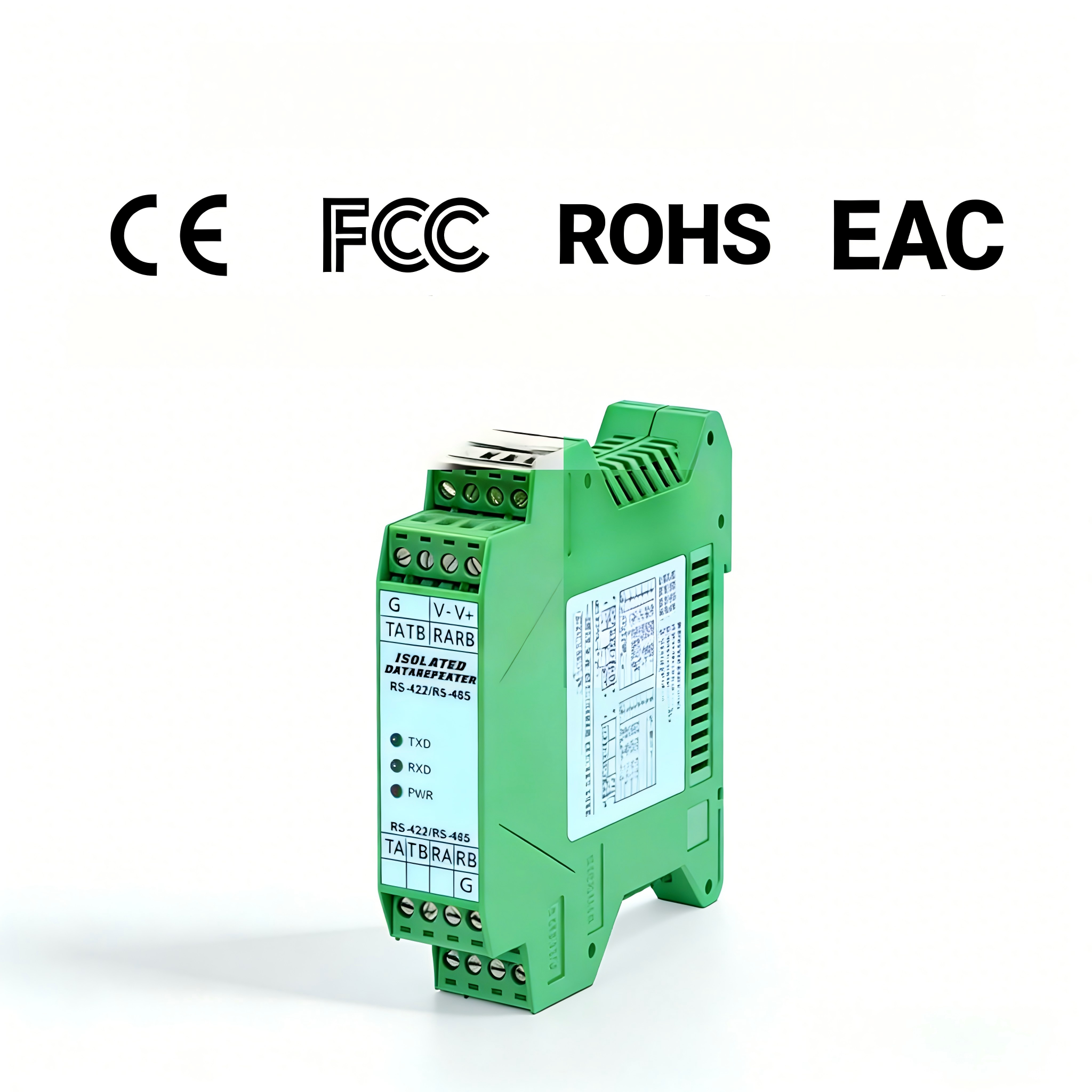 Industrial Grade 2-Way RS485 Repeater Signal Amplifier Photoelectric Isolation Lightning Protection Anti-interference DC9-40V Mount CE FCC RoHS E-image-1099741090
