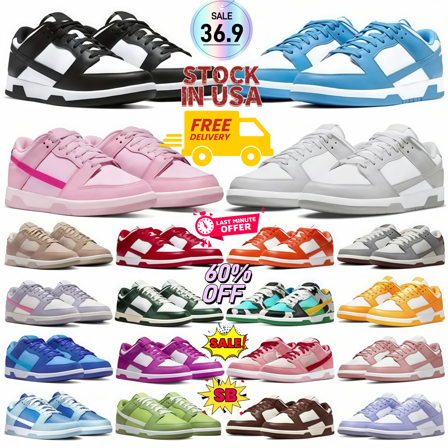 Mens SB Panda Casual Shoes Designer Shoes Low White Black Triple Sneakers Retro Grey Fog Orange Pink University Blue Red Green Brown Skateboardin-image-919407922