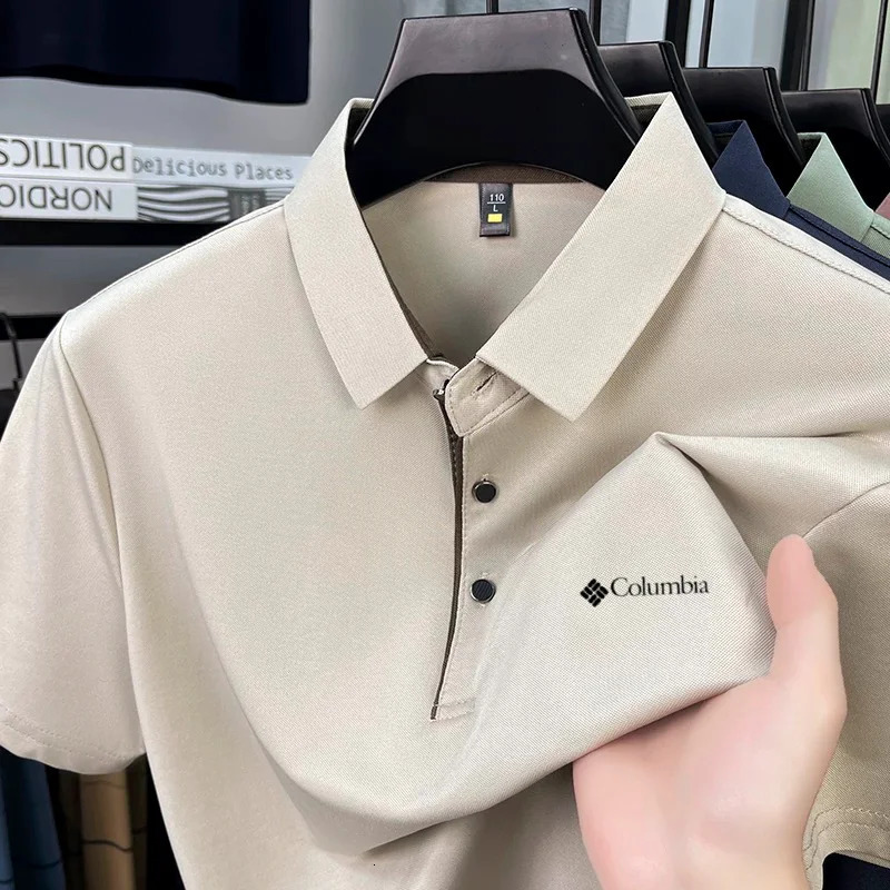 High end mens letter printed short sleeved polo shirt cool breathable casual business summer style lapel Tshirt 260430