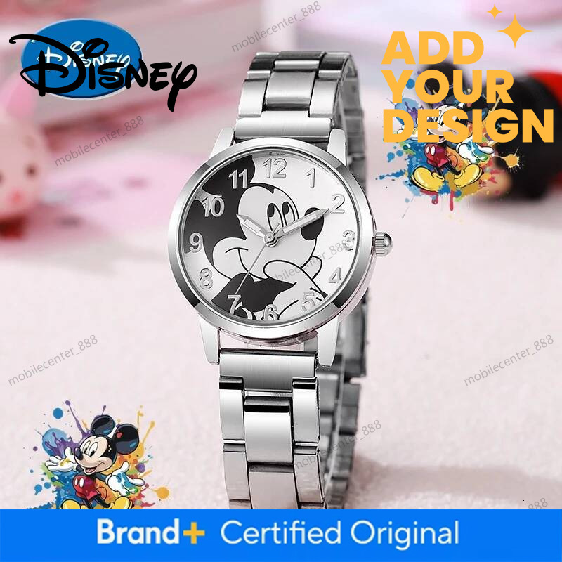 Designer Watch Disney Mickey Mouse Minnie Silver Watch Children's Boys Girls Watches Steel Students Quartz Adult Watch Birthday Gift Luxury