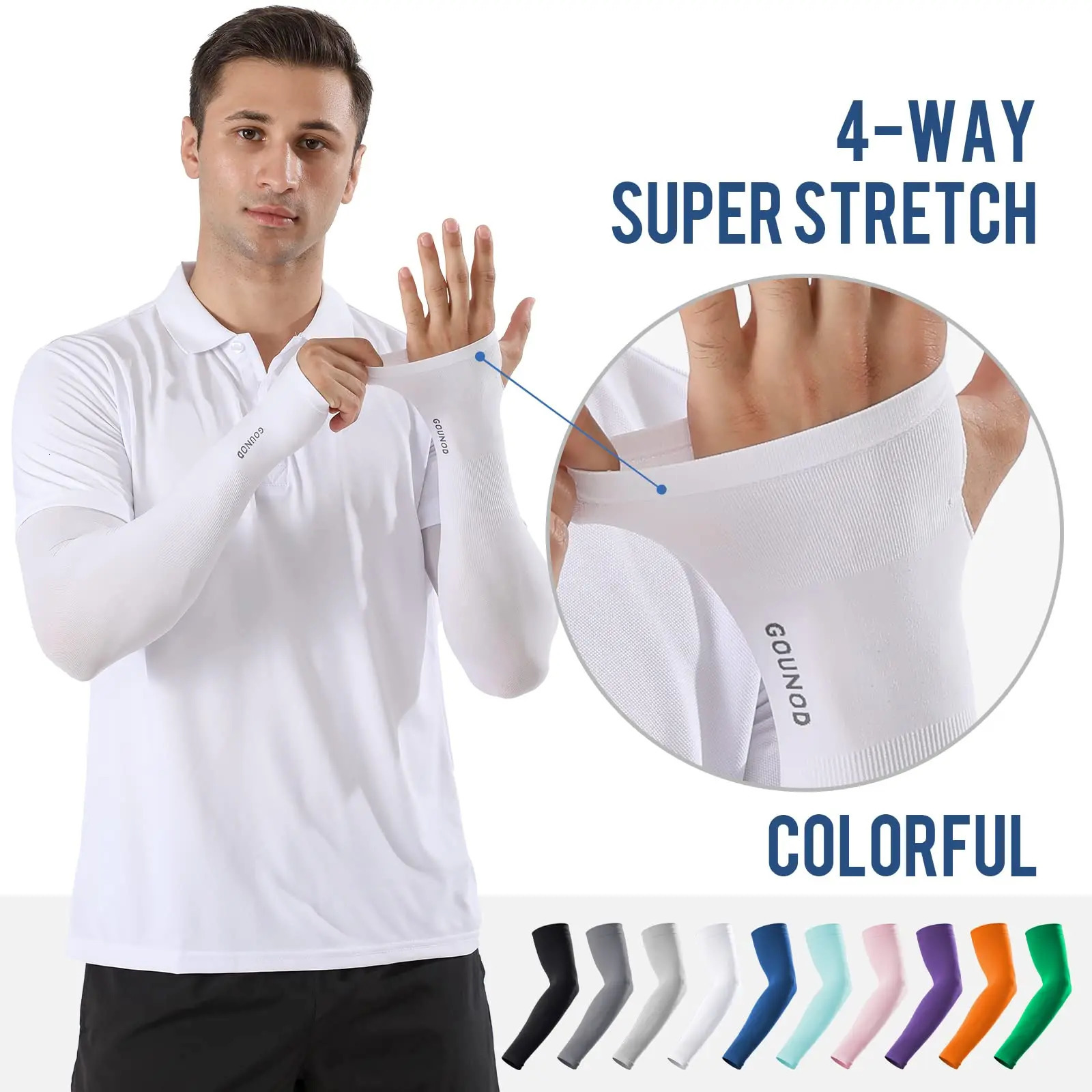 6 pairs of UV resistant and sunscreen sleeves cool sports anti slip ice silk mens 260430