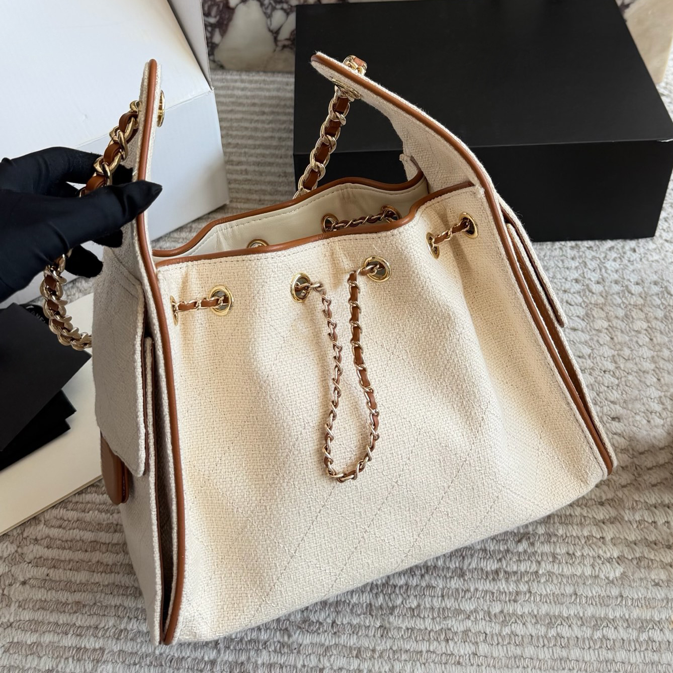 Women Summer New Deaigner Hippie bag 26C Canvas Hobo bag Trendy Drawstring Bucket Bag Top Quality Luxury Canvas Handbag Shoulder Crossbody Bag Slouc