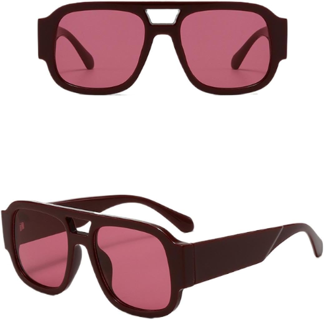 sunglasses womens Sunglasses Uv400 Protection Large Frame Double Bridges Wide Legs Women Men for Outdoor Sports Driving-image-1104360560