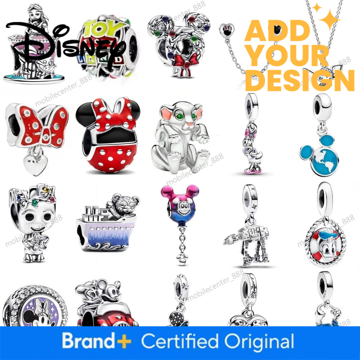 Designer Disney Jewelry Miniso Disney 925 Sterling Silver Minnie's Bow Automobile Charm Pendant Fit Original Bracelet Necklace Women DIY Jewelr
