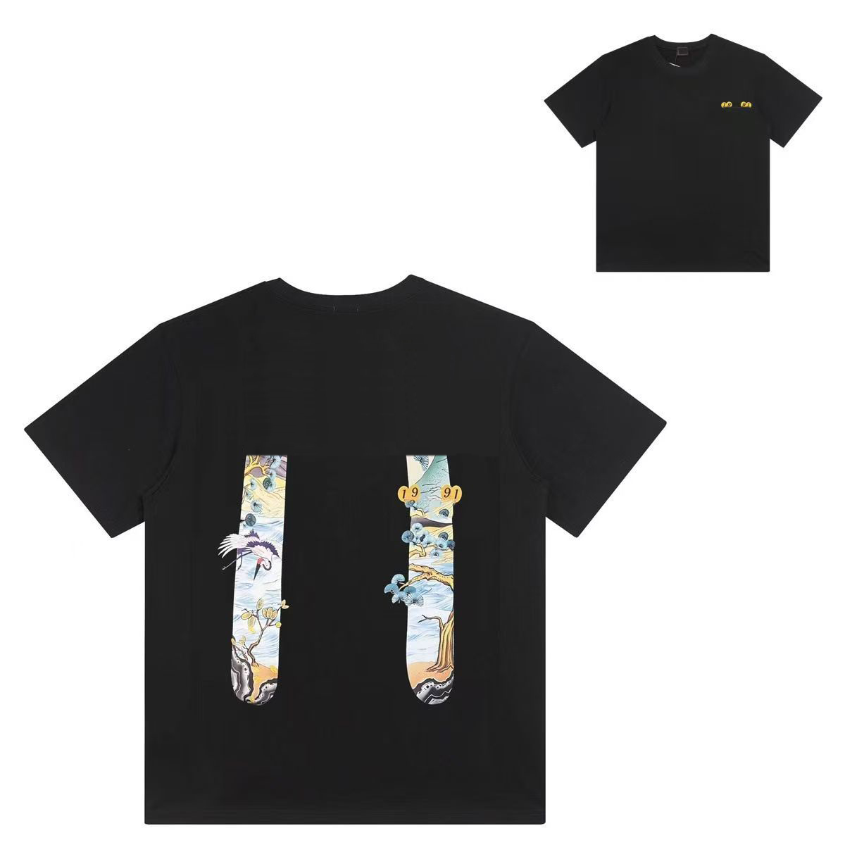 Popular Designer Mens Clothing Tshirts Breathable Tee Shirt Graphic Short Sleeve Crewneck Shirts Harajuku Cotton Printed God Of Fortune Hip Hop Men