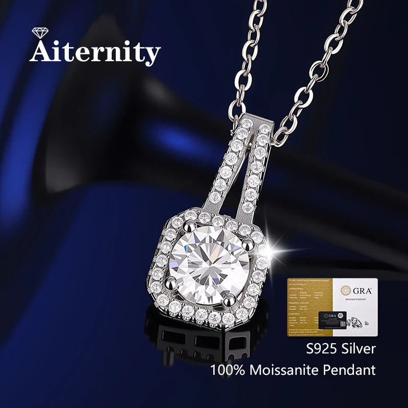 GRA Certificate Pendant Necklace D Color for Women Wedding Bridal S925 Sterling Silver Fine Jewelry 260429