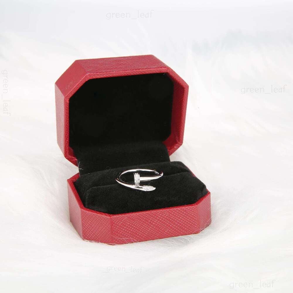 Noble Elegant Couple Designer Gold Sliver Diamond Nail Fashion Trendy Love Ring Gift Box-image-1106092605