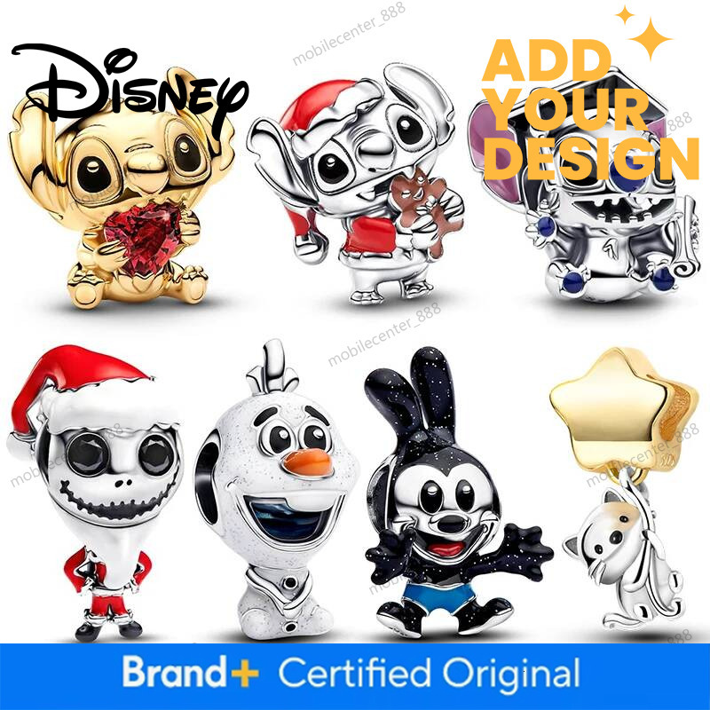 Designer Disney Jewelry Disney Gold And Red Stitch Charm Beads Fits 3Mm Bracelet Bangle Necklace For Women Pendant Luxury DIY Jewelry Making Fine Gi