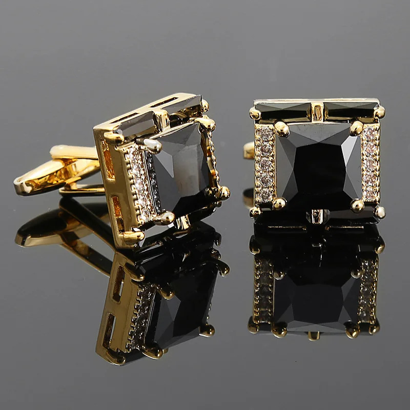 Mens Square Crystal Sleeve Button Light y French Shirts Suits Cufflinks Business Banquets Dances Weddings High-end Jewelry 260430