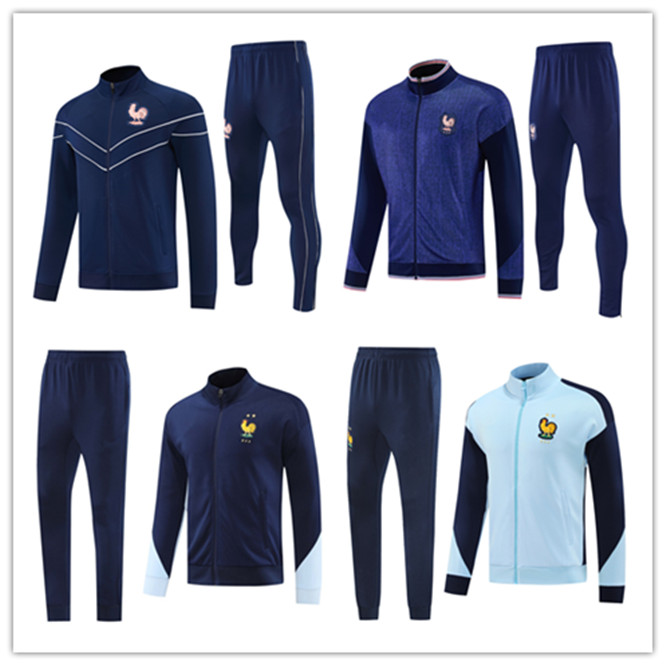 2026 2027 France tracksuit soccer jerseys MBAPPE equipe de Full zip Sets Men 2026 27 Football training suit Half pull Long sleeve chandal futbol