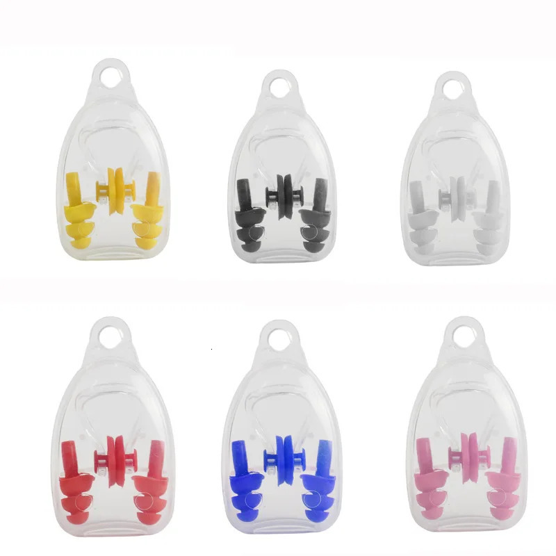 High Quality Waterproof Silicone Swimming Ear Plugs Nose Clip Set Box Packed Earplug For Surfing Diving and Learning Swimming 06 260430