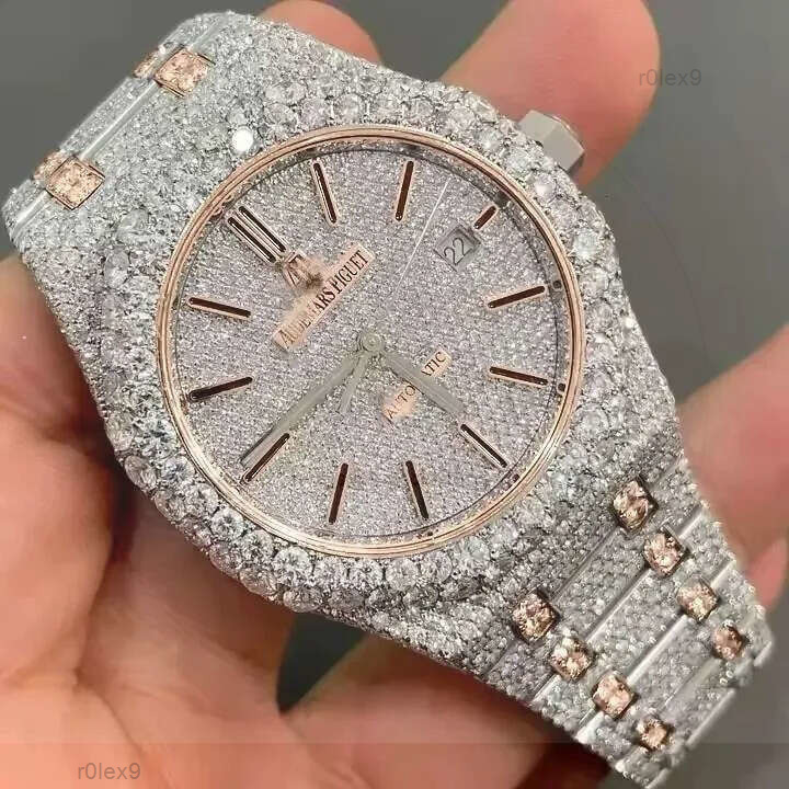 Molssanite VVS mossanite Automatic Mechanical iced out Women Designer MenMoissanite Pass Dia Watches moissanite watch pass dia test with bo42
