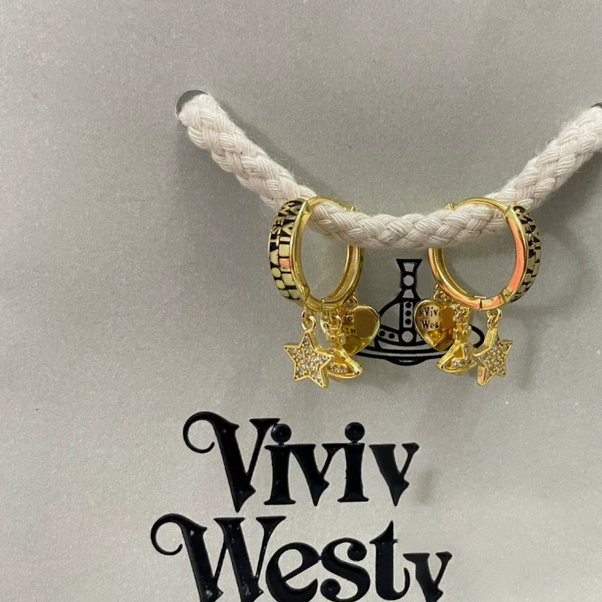 Designer Letter Star Earrings Designer Star Saturn Heart Earrings Luxury Silver Gold Plated Letter Hoop Earrings Punk Hip-hop Ear Jewelry for Women