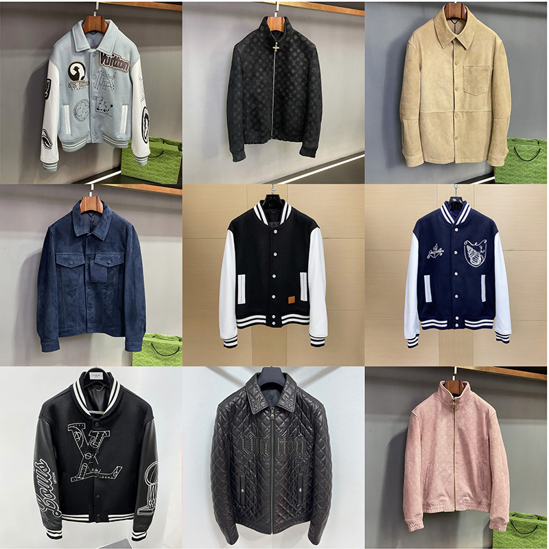 92Colors Men's plus size Luxury Style Genuine Leather Jacket, Unisex Genuine Leather Bomber Piana Jacket , Embroidered Detail Loose Fit Streetw