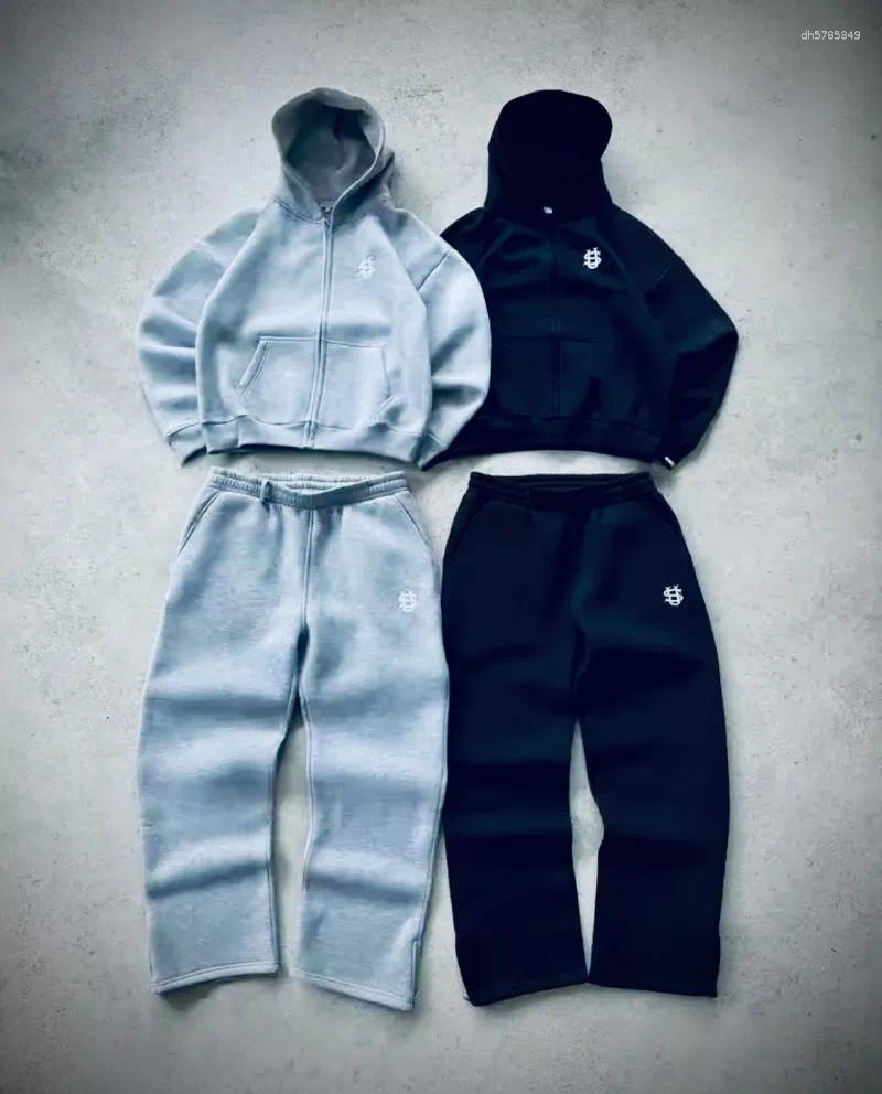 Men's Tracksuits 2026 Letter Embroidery Zipper Casual Men Suit Harajuku Fashion Women Retro Hoodies Couple Sweatshirts Sweatpants