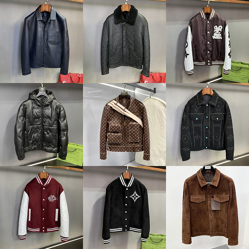 92Colors Men's plus size Luxury Style Genuine Leather Jacket, Unisex Genuine Leather Bomber Piana Jacket , Embroidered Detail Loose Fit Streetw