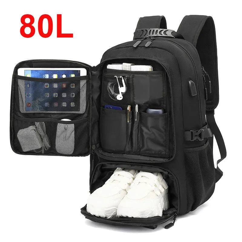50L 60L 80L Travel Backpack for Women and Men Large Capacity Outdoor Waterproof Mens Business Trip Backpacks Womens Laptop Bag 260430