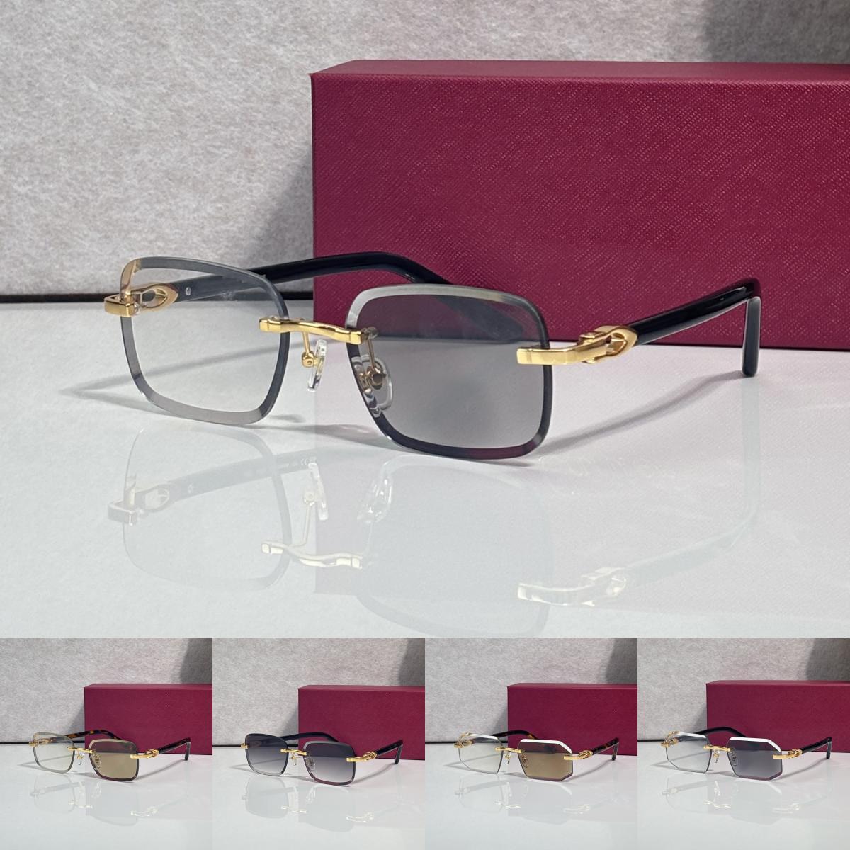 New Sunglasses Men Designer Glasses Women Buffalo Horn Shape Fashion Square Rectangle Sun Shades Glasses Trendy Rimless ACETATE Sunglasses gafas de