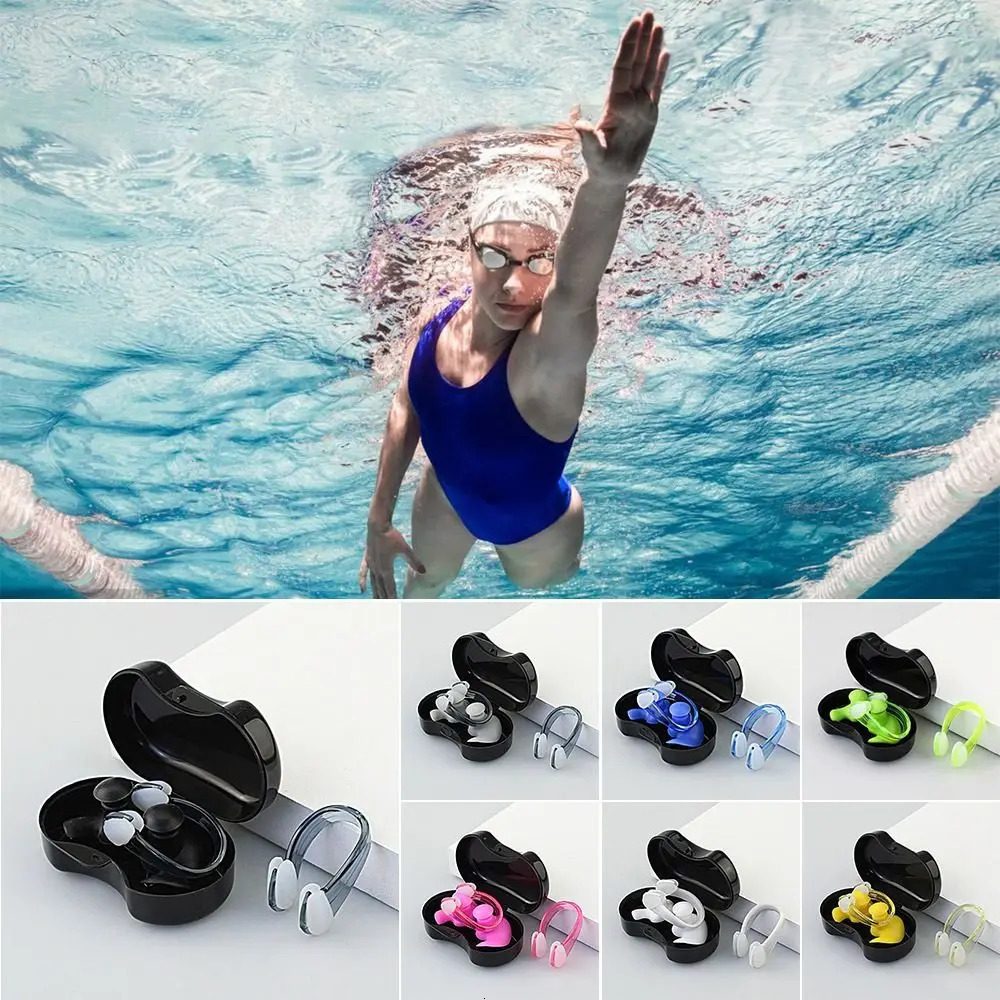 Silicone Earplug Nose Clip Suit with Case Soft Swimming Earplugs Set Waterproof Anti-noise Ear Plugs Diving/Surfing/Swimming 260430