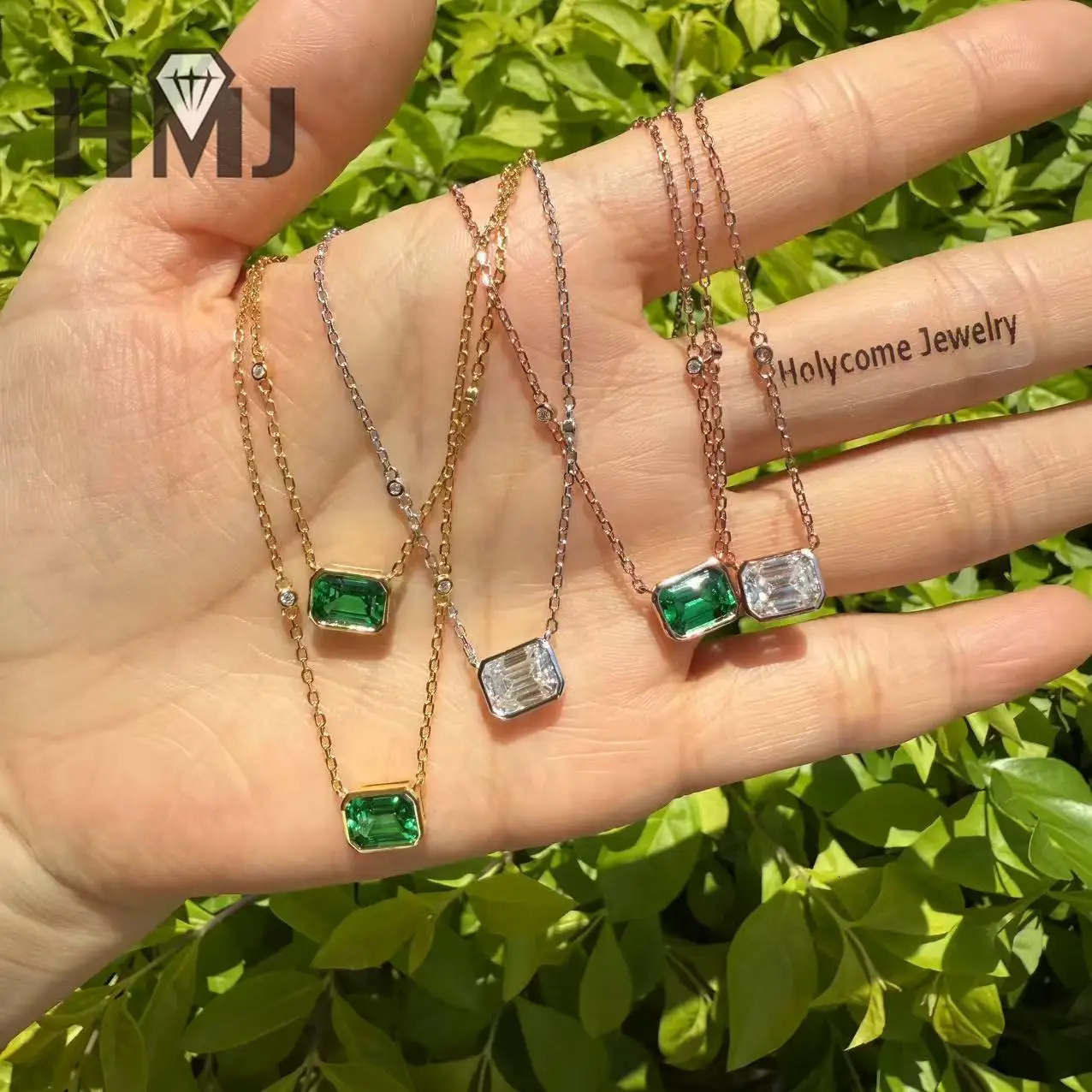 925 Sterling Silver Pendant D Color Necklace Lab Grown Emerald Cut 2ct GRA Certified High Jewelry Anniversary Gift 260429