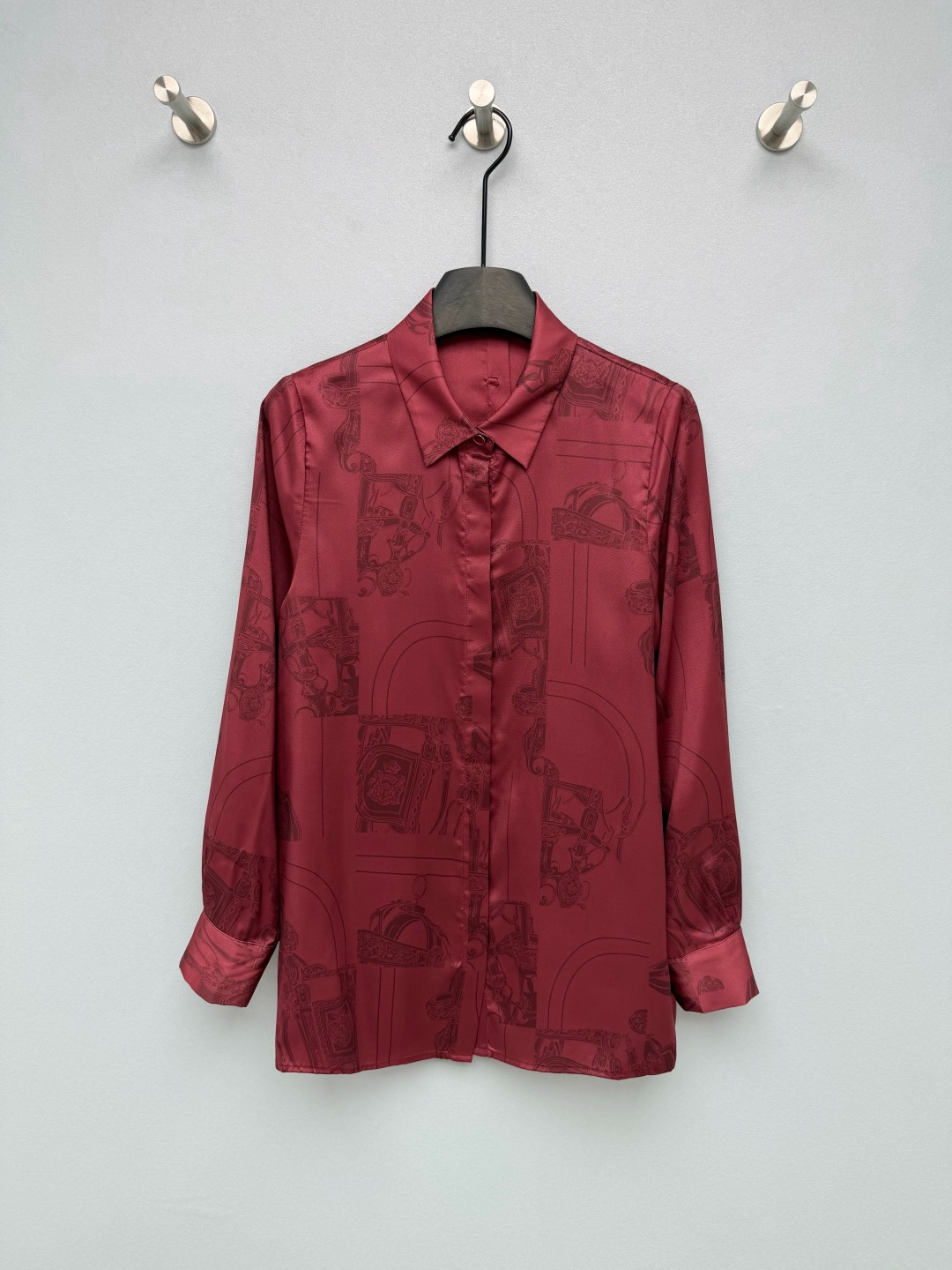 Milan Runway Shirts 2026 New Spring Summer Fashion Print Lapel Neck Long Sleeve Designer Shirts Brand Same Style Tops 0502-7