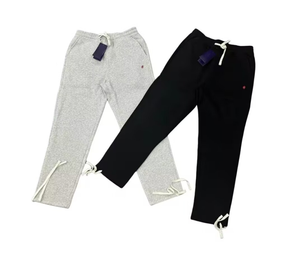 Spring and Autumn 2026 Designer Solid Color Casual Pants - Xia Ma - Embroidered Retro Fashion Thick Drawstring Straight Leg Pants - Men's and W