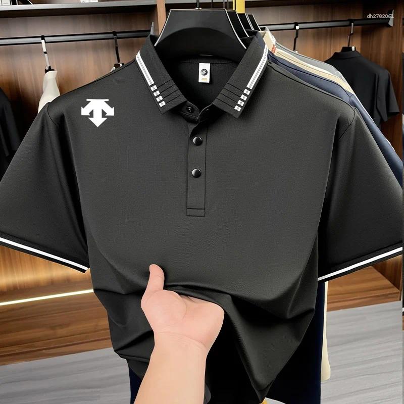 Men's Polos Designer High End Print Short Sleeve Polo Shirt Summer Lapel No Trace T-Shirt Fashion Casual Business Clothing