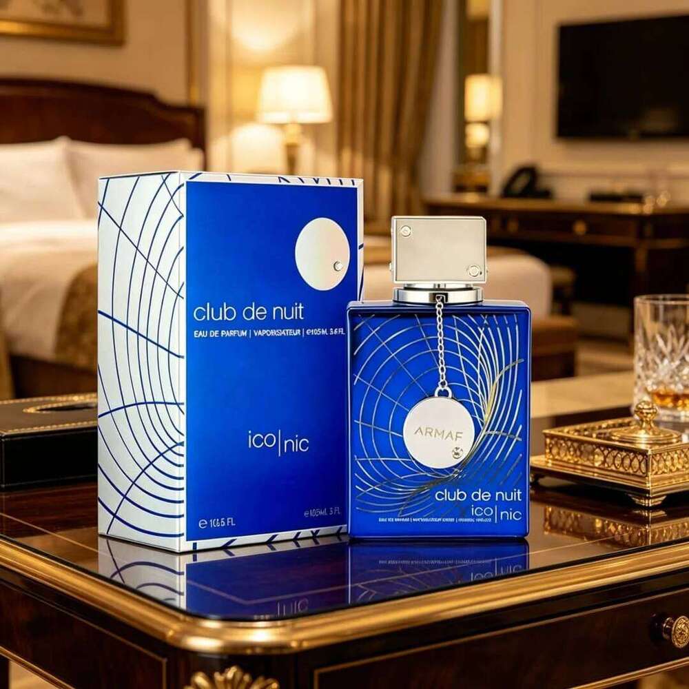 Armaf Club de Nuit Iconic Perfume | Blue-white geometric box, citrus-aquatic notes, long-lasting ness 26H0430