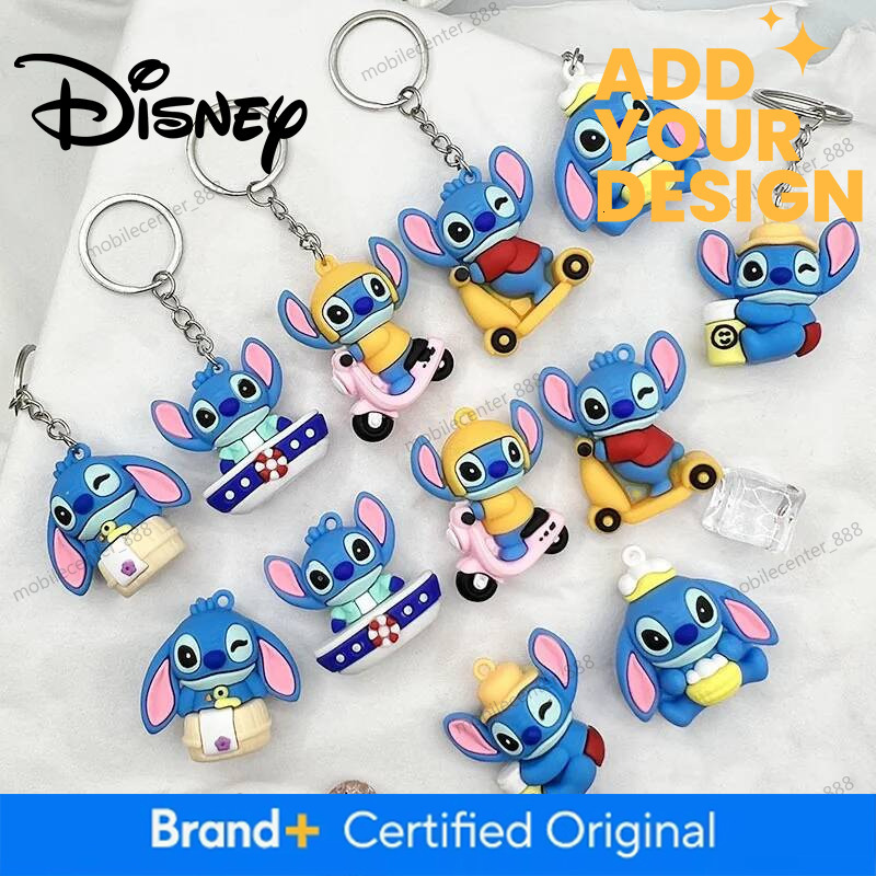 Designer Disney 10Pcs/Lot Cartoon Keychain Cartoon Lilo & Stitch Cute Doll Keyring Ornament Key Chain Car Kids Gifts Luxury